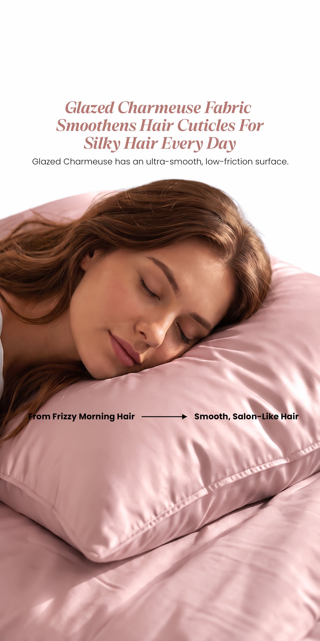 Zarf Glazed Charmeuse Satin Frizz-Reducing Pillow Cover - Orchid