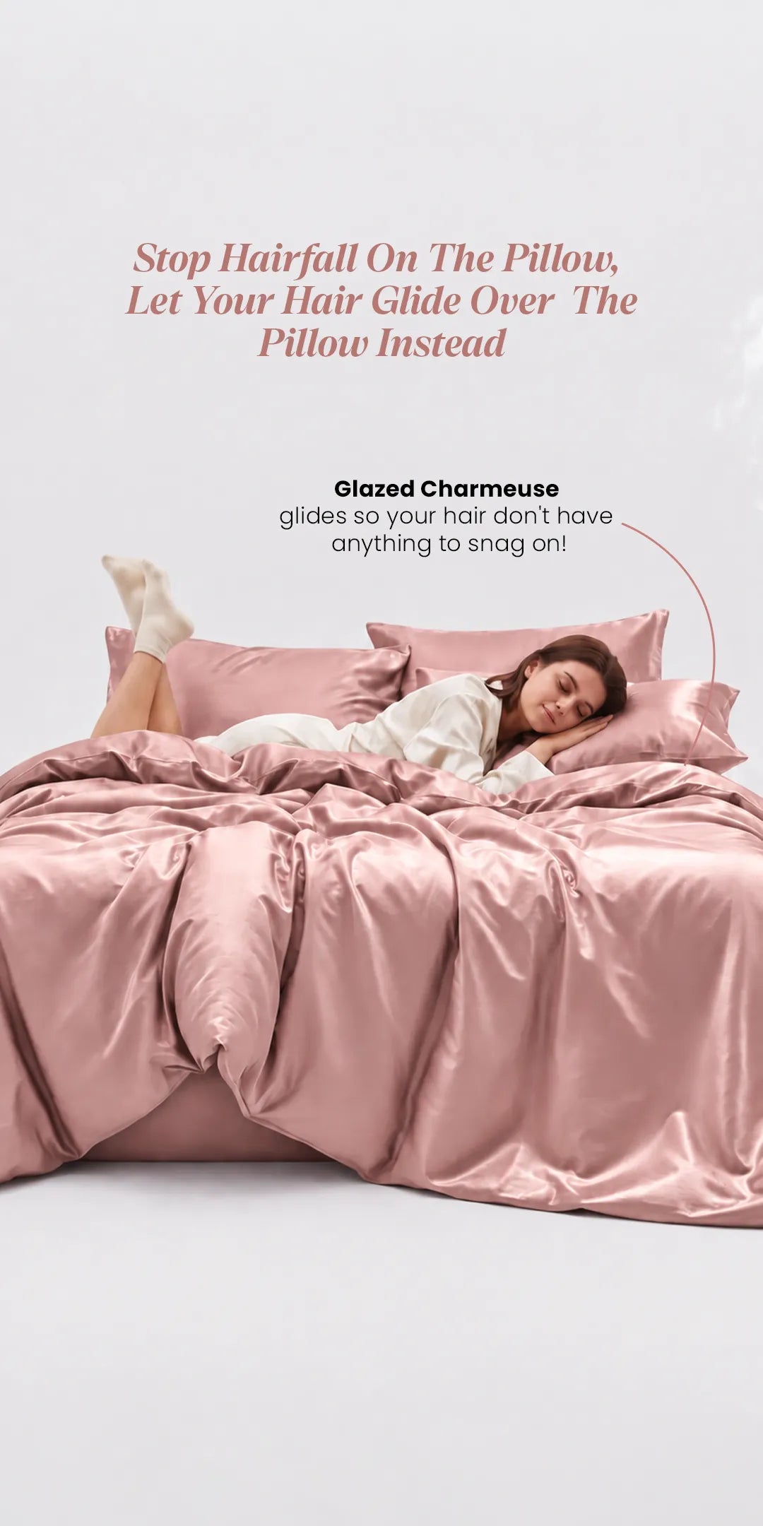 Zarf Glazed Charmeuse Satin Frizz-Reducing Pillow Cover - Orchid