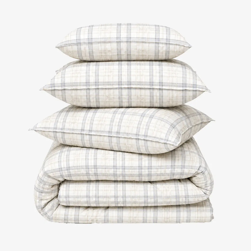 Linen Blend AC Comforter With 2 Pillow Cases and 1 Breakfast Pillow - Pistachio