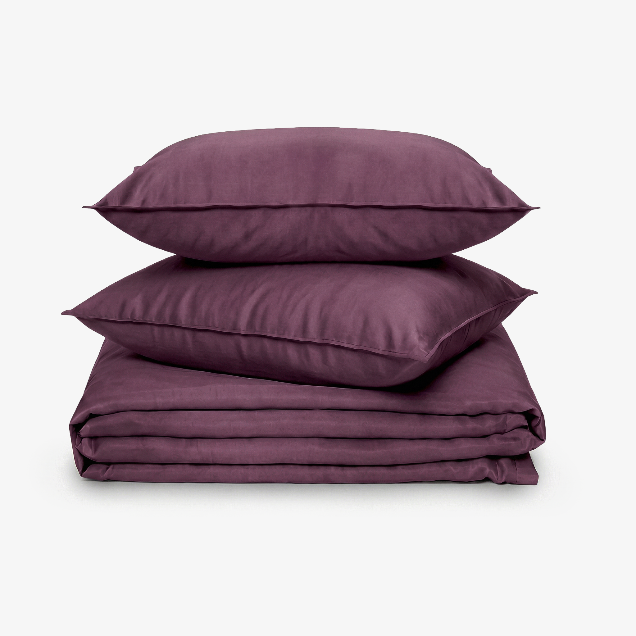 Zeries Egyptian Cotton Bedsheets With 2 Pillow Cases & 2 Cushion Covers - Plum