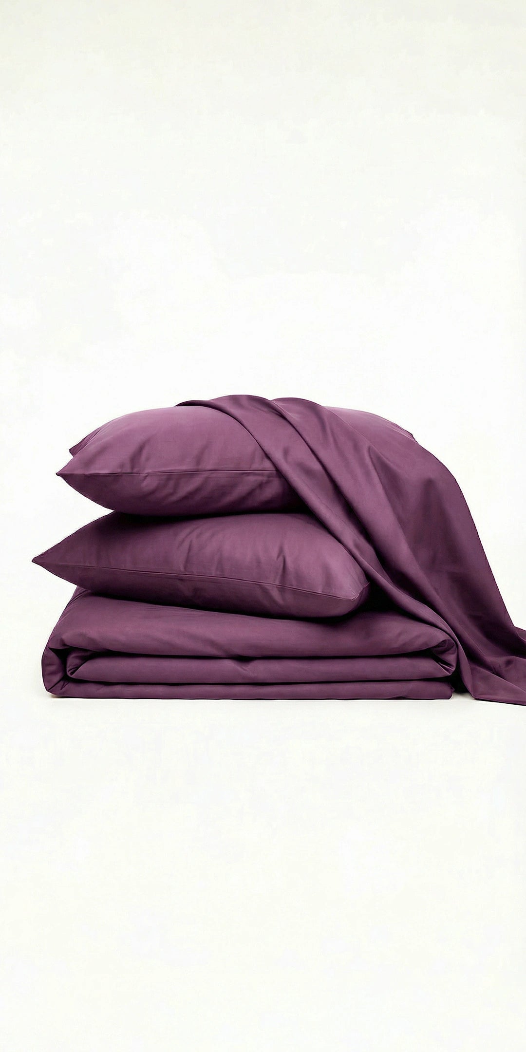 Zeries Egyptian Cotton Bedsheets With 2 Pillow Cases & 2 Cushion Covers - Plum
