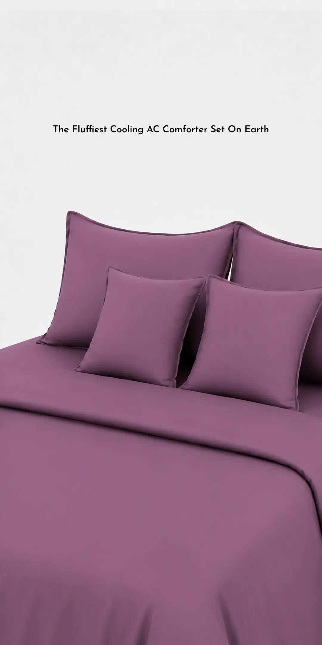 ZARF Egyptian Cotton Comforter With 2 Pillowcases & 2 Cushion Covers - Plum