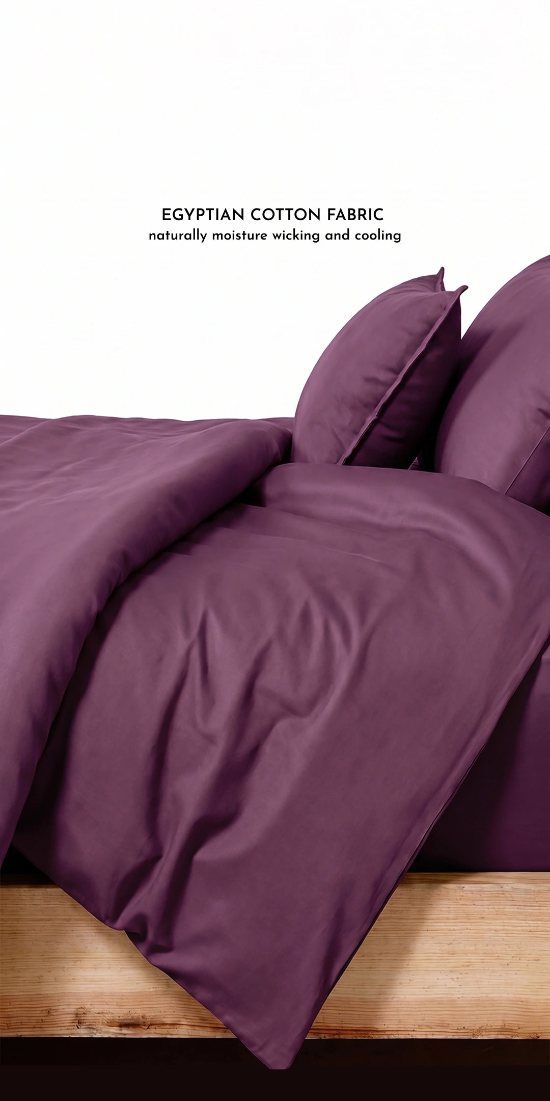 ZARF Egyptian Cotton Comforter With 2 Pillowcases & 2 Cushion Covers - Plum