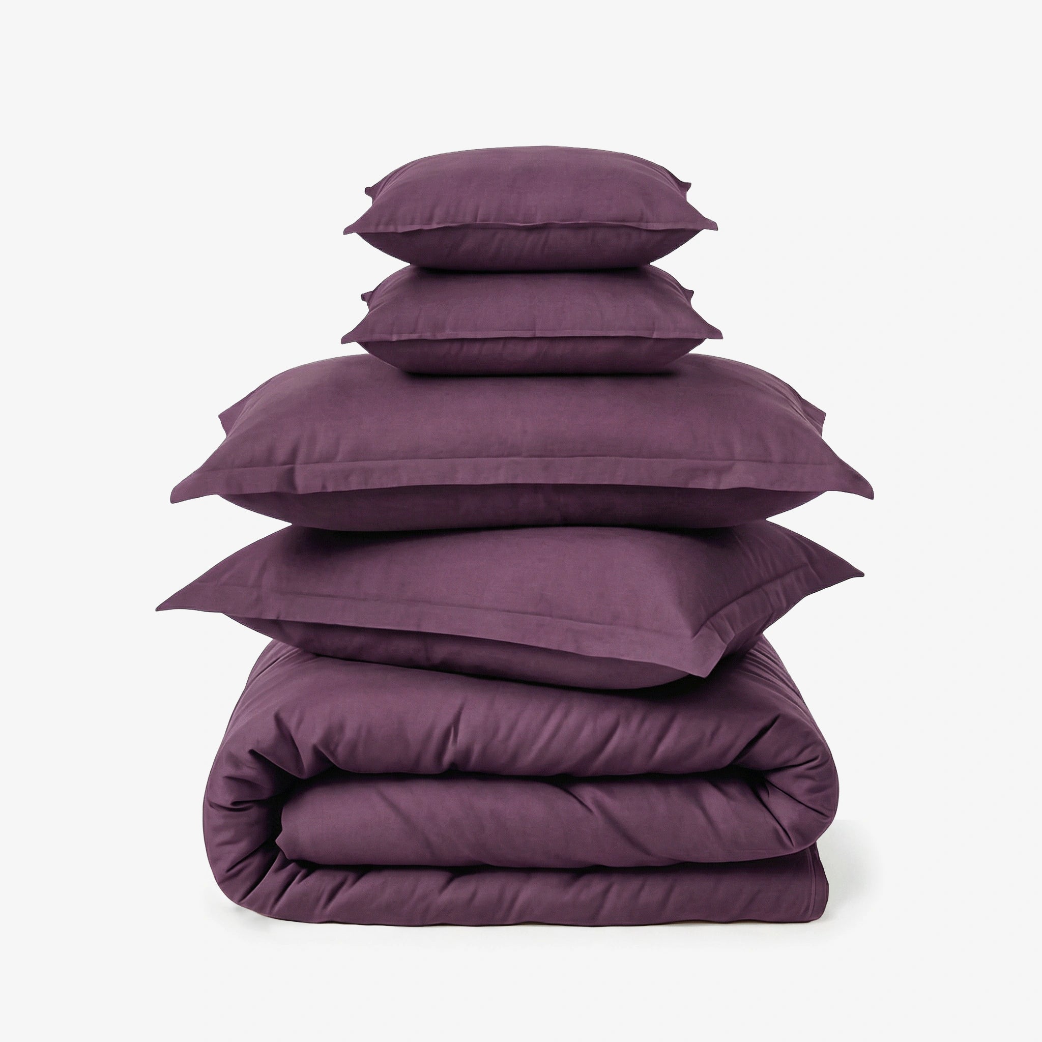 Zarf Egyptian Cotton Bedding Set Of 6 For Single Size Bed - Plum