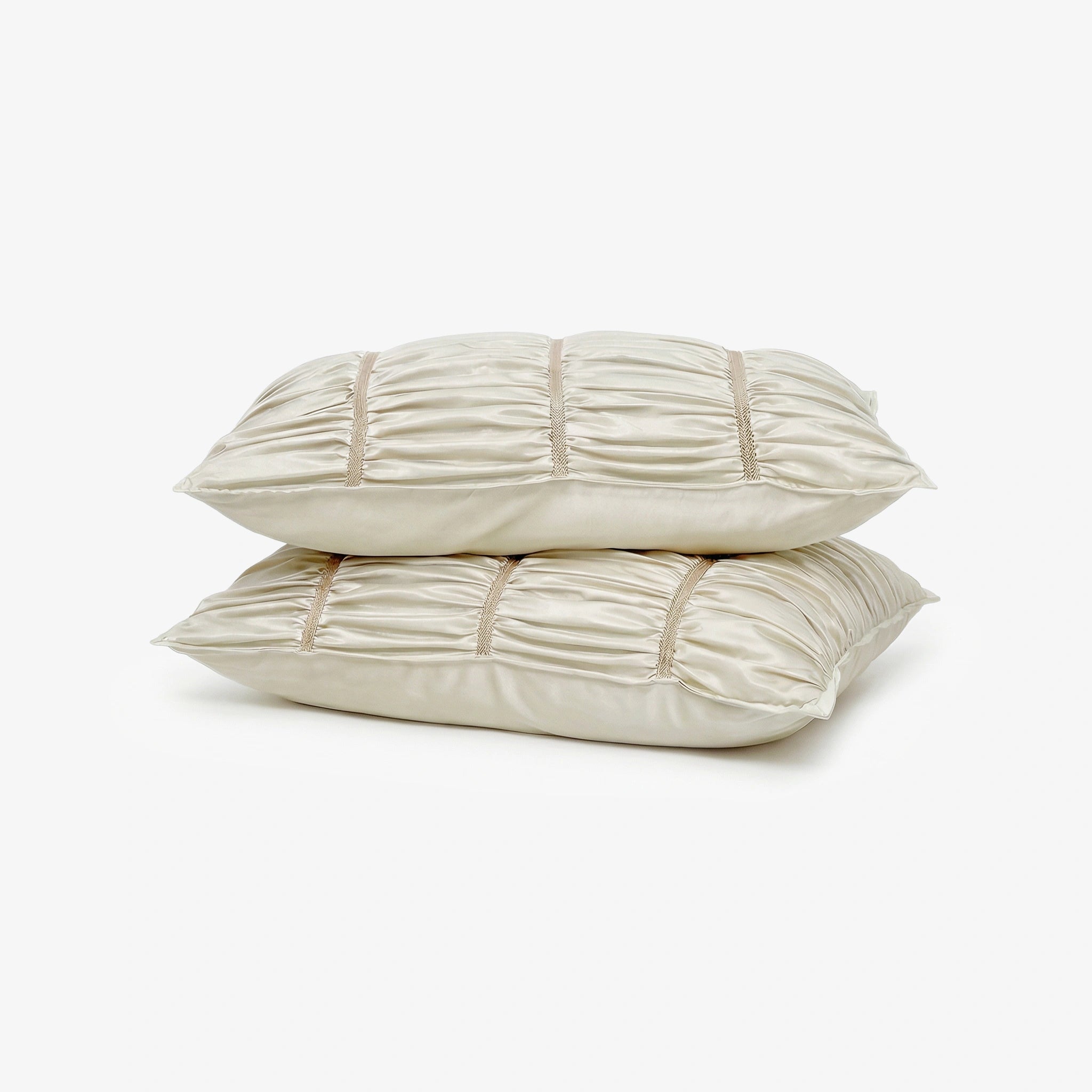 Italian Weave Designer Pillow Covers- Set Of 2 - Porcelain