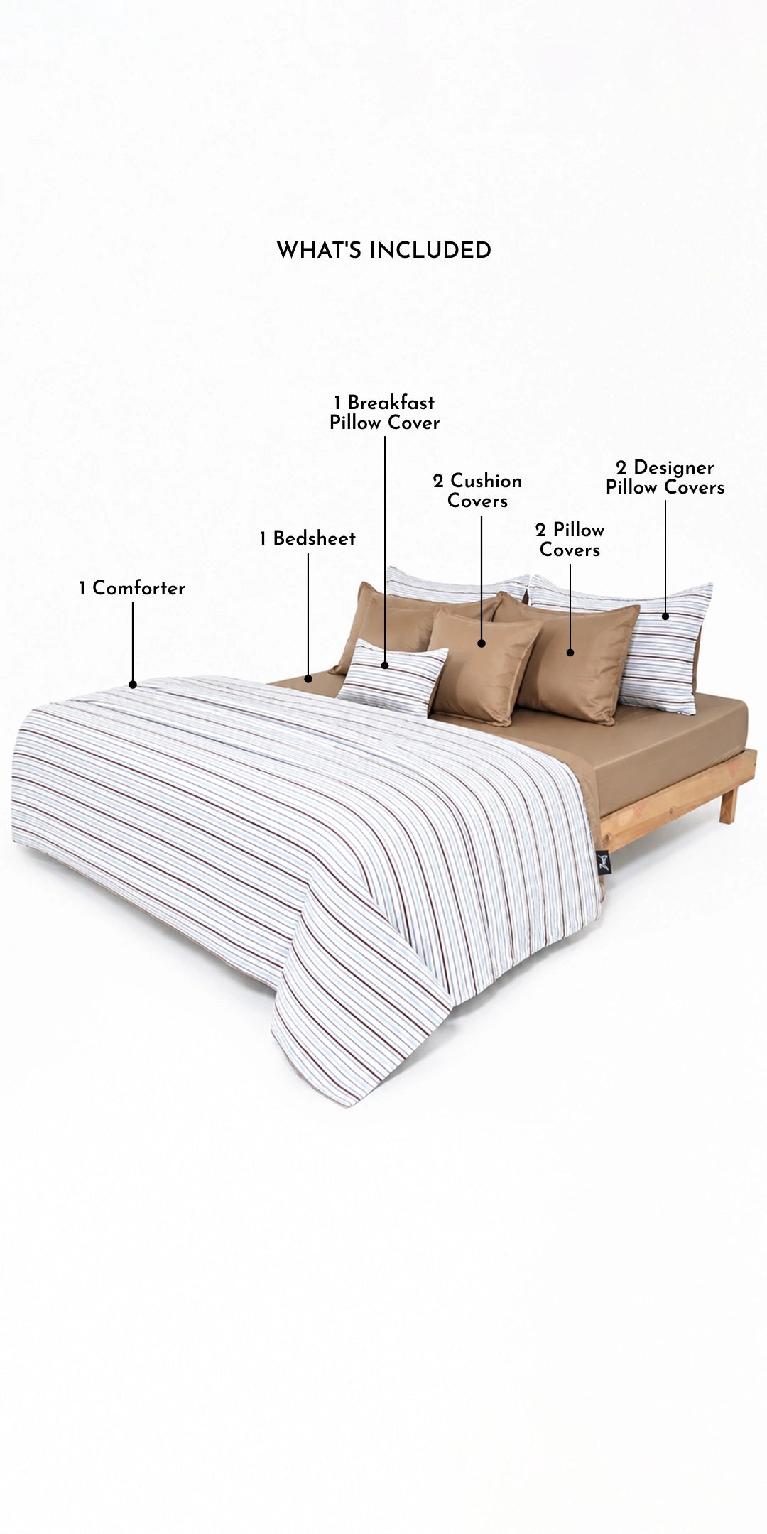 Zarf Linen Blend Bedding Set Of 9 - Porto