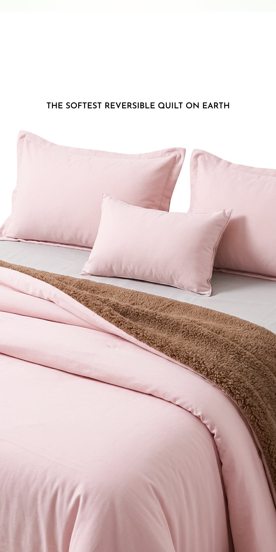Zarf California King Size Reversible Quilt With 2 Pillow Covers and 1 Cushion Cover - Primrose
