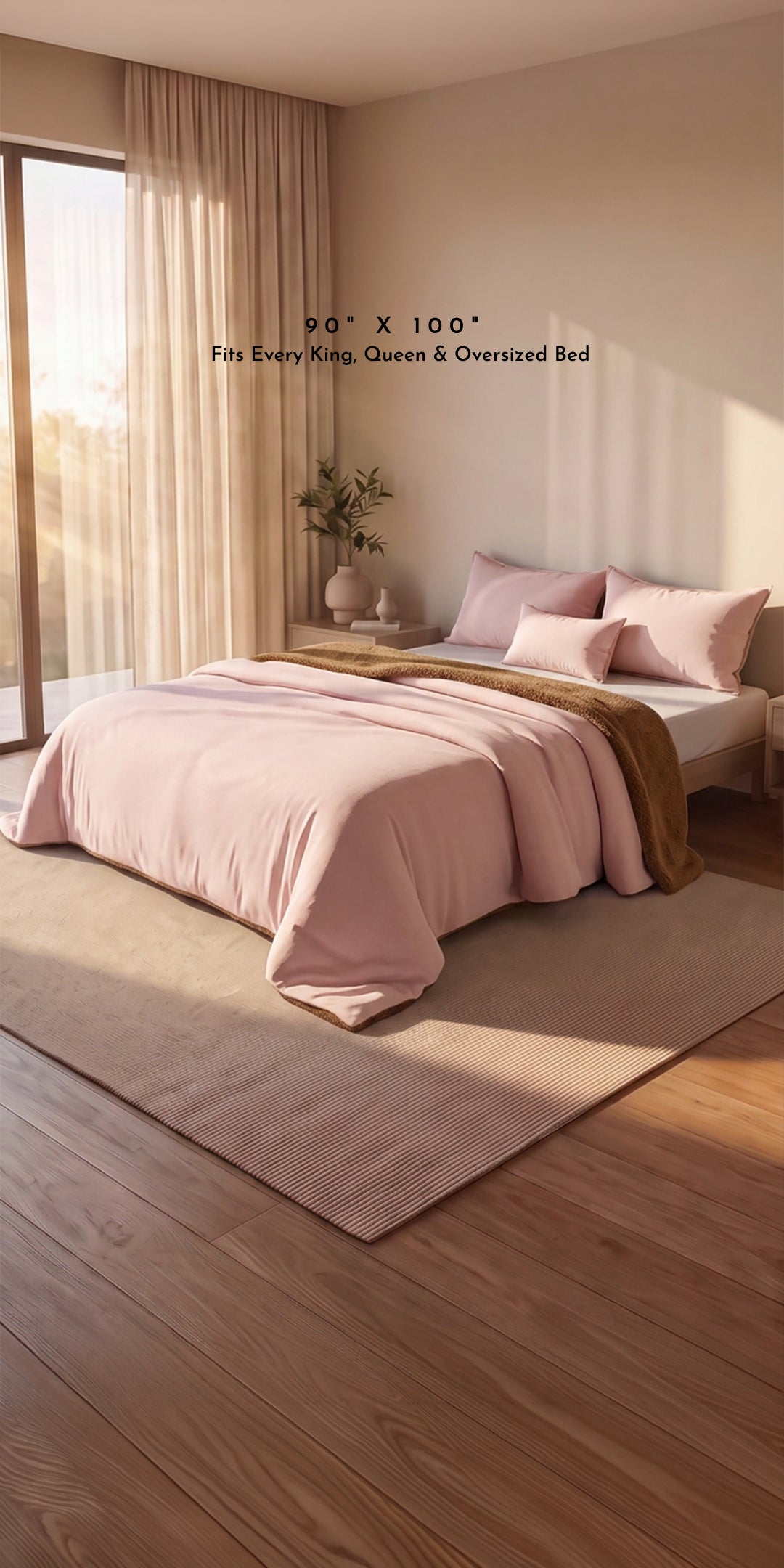 Zarf California King Size Reversible Quilt With 2 Pillow Covers and 1 Cushion Cover - Primrose