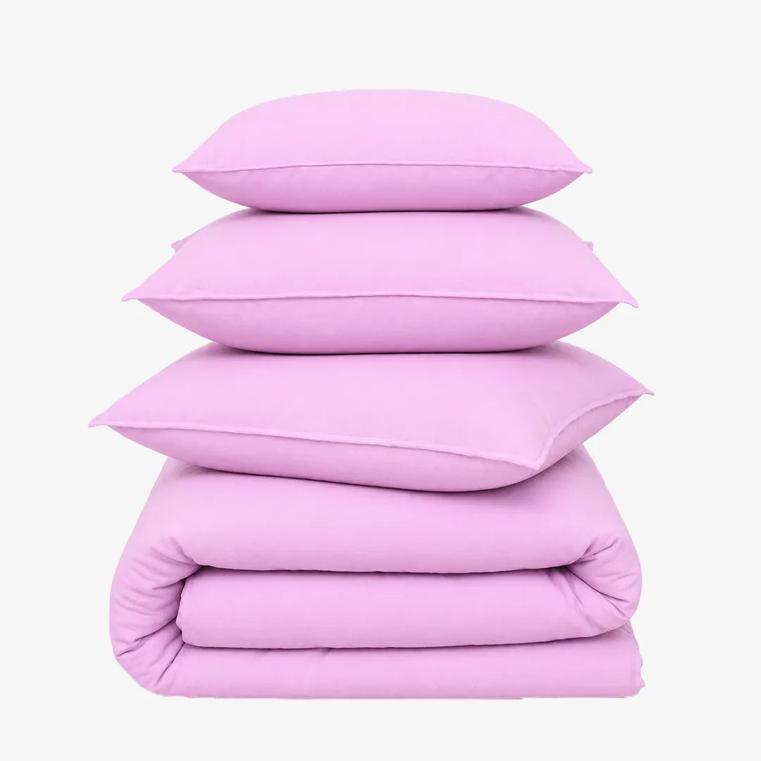 Linen Blend AC Comforter With 2 Pillow Cases and 1 Breakfast Pillow - Promenade