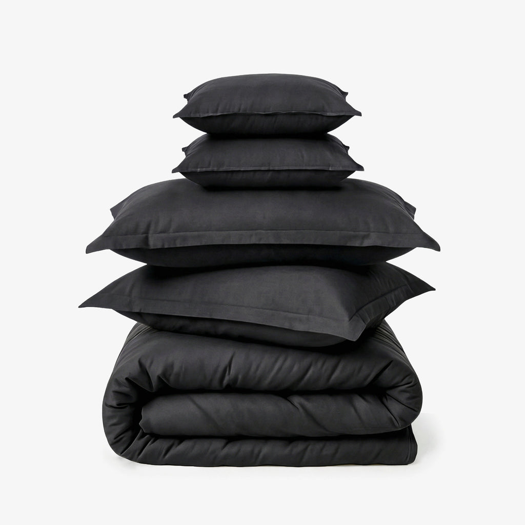 ZARF Egyptian Cotton Comforter With 2 Pillowcases & 2 Cushion Covers - Raven
