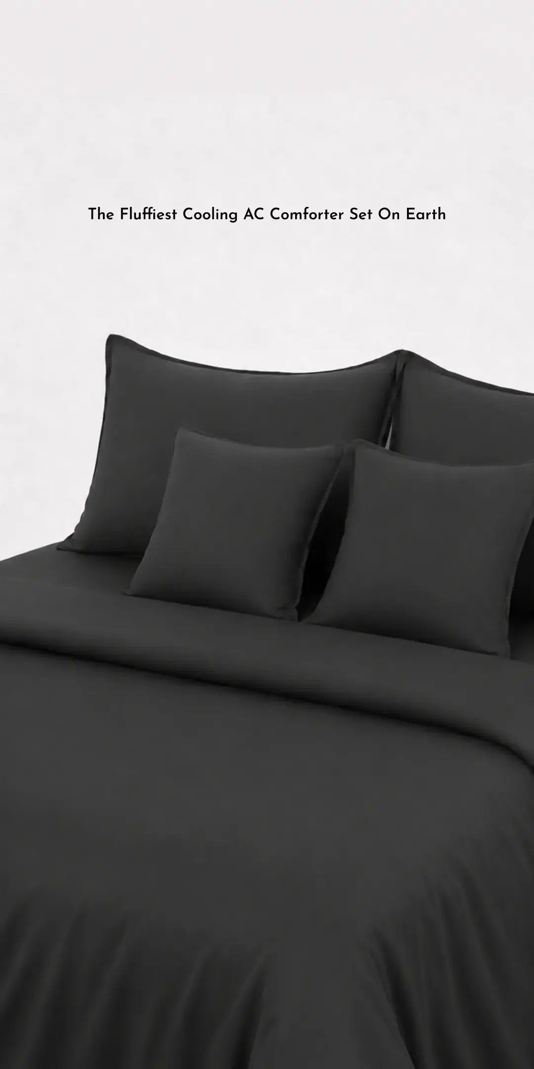 ZARF Egyptian Cotton Comforter With 2 Pillowcases & 2 Cushion Covers - Raven