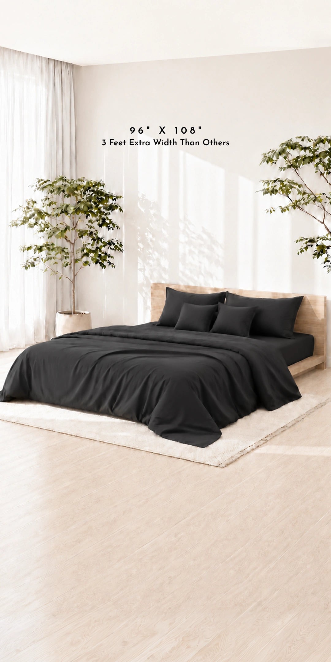 ZARF Egyptian Cotton Comforter With 2 Pillowcases & 2 Cushion Covers - Raven