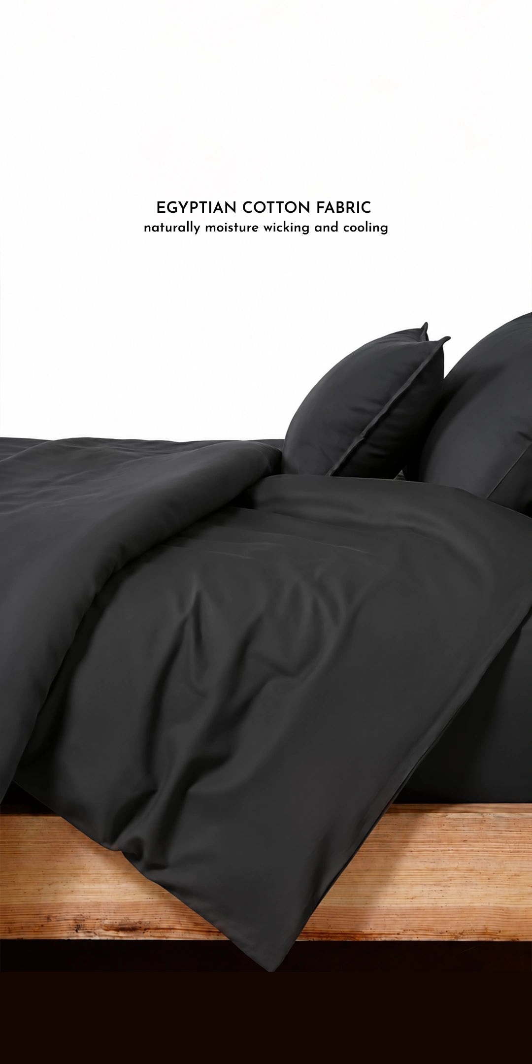 ZARF Egyptian Cotton Comforter With 2 Pillowcases & 2 Cushion Covers - Raven