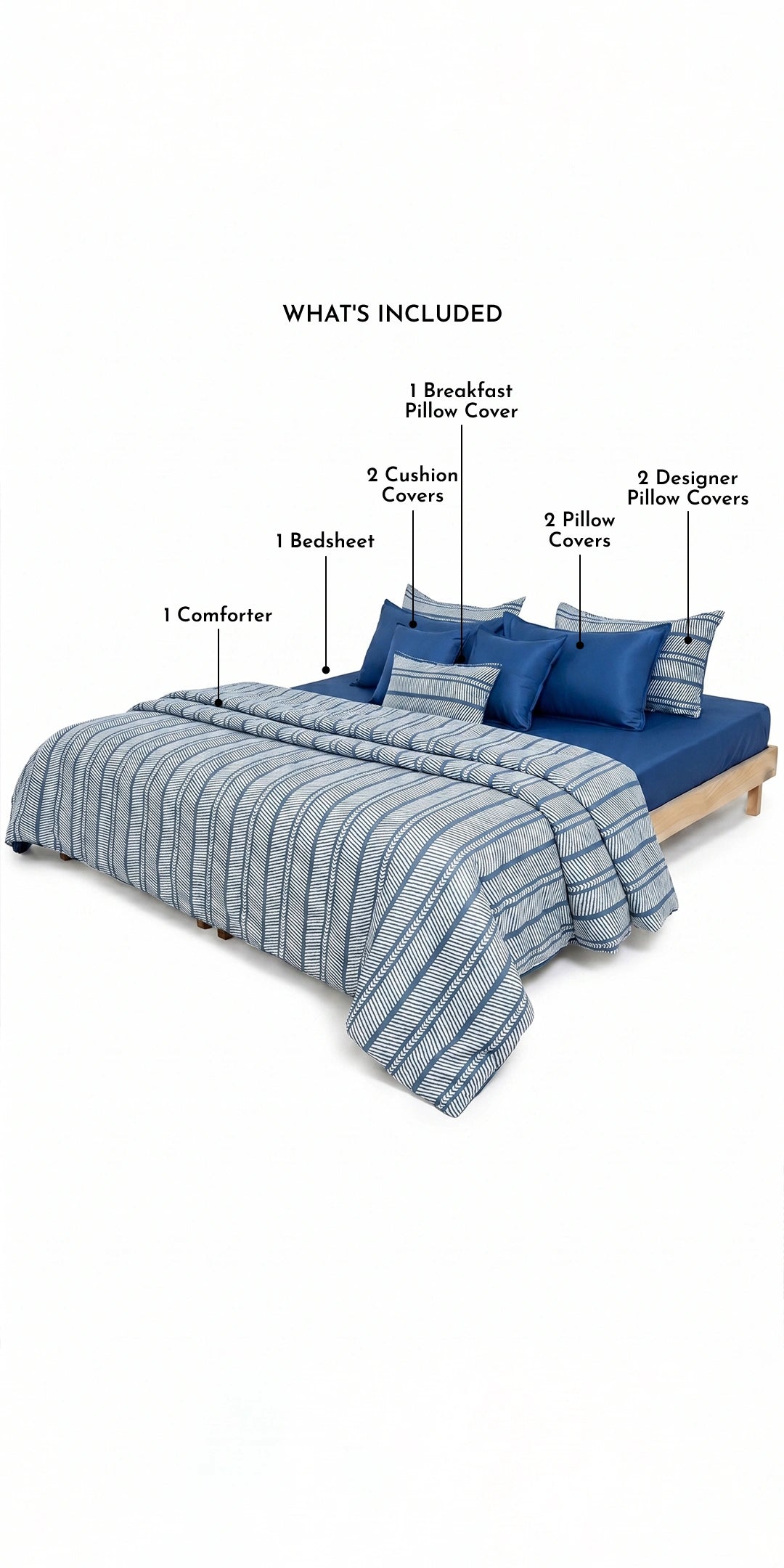Zarf AC Comforter Bedding Set Of 9 - Reef