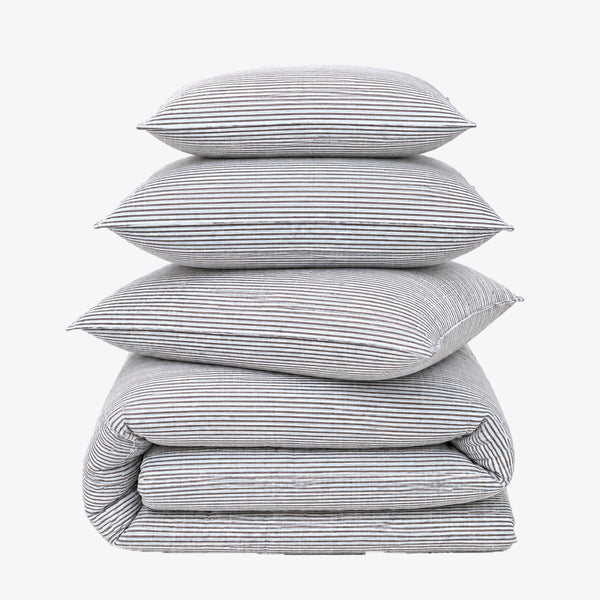 Linen Blend AC Comforter With 2 Pillow Cases and 1 Breakfast Pillow - Rigato
