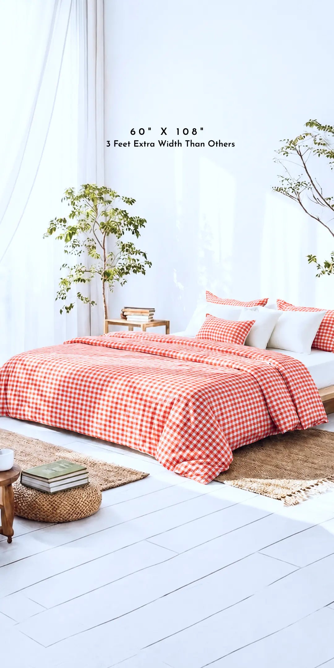 Linen Blend AC Comforter With 2 Pillow Cases and 1 Breakfast Pillow For Single Size Bed- Rosabelle