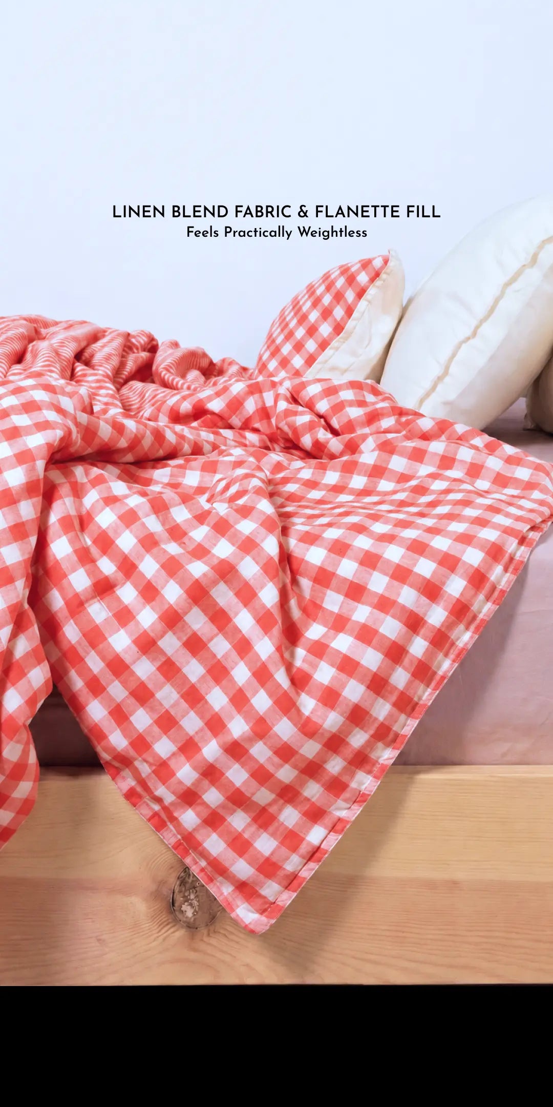 Linen Blend AC Comforter With 2 Pillow Cases and 1 Breakfast Pillow For Single Size Bed- Rosabelle