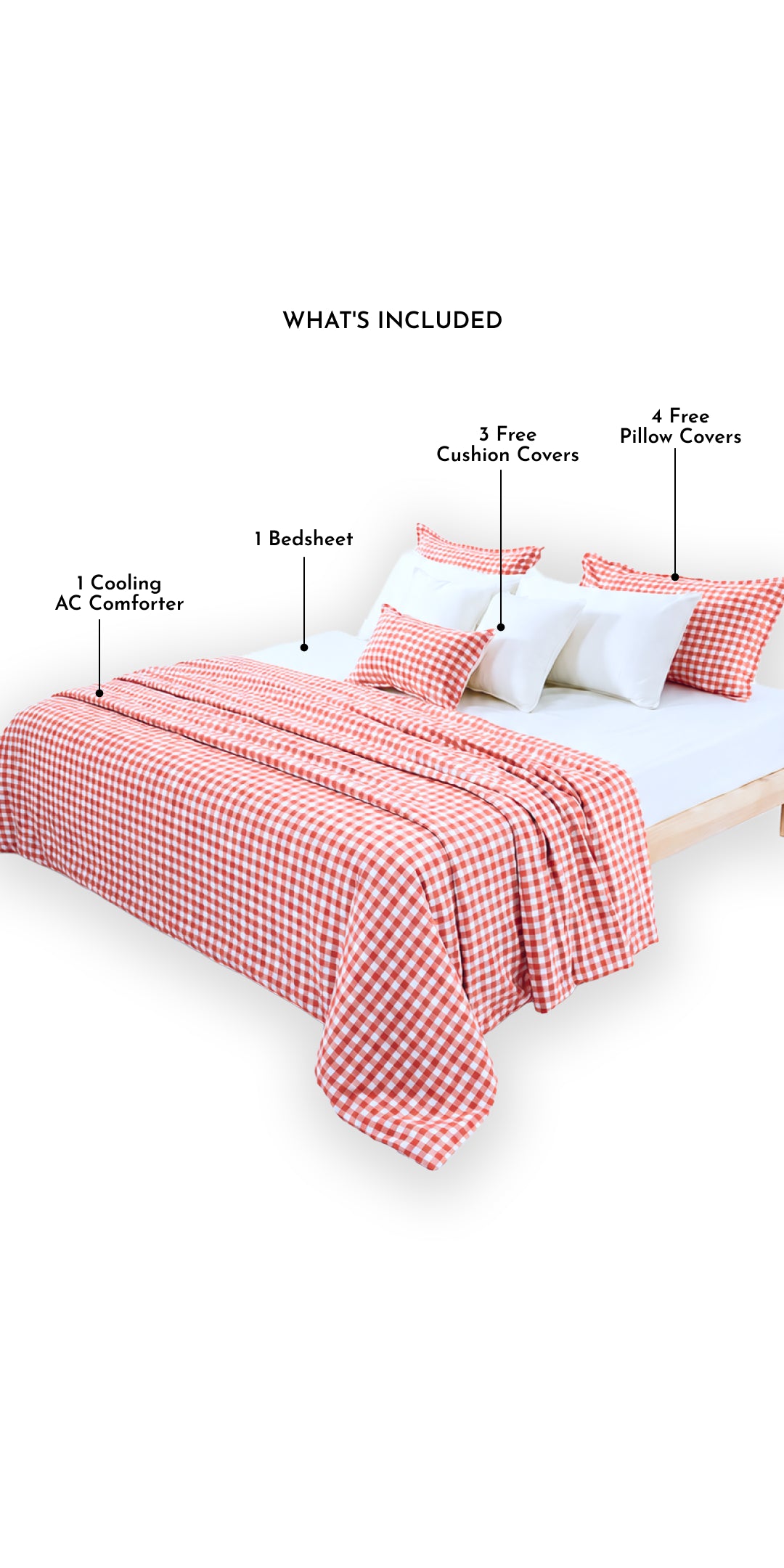 Zarf Linen Blend Bedding Set Of 9 For Single Size Bed - Rosabelle