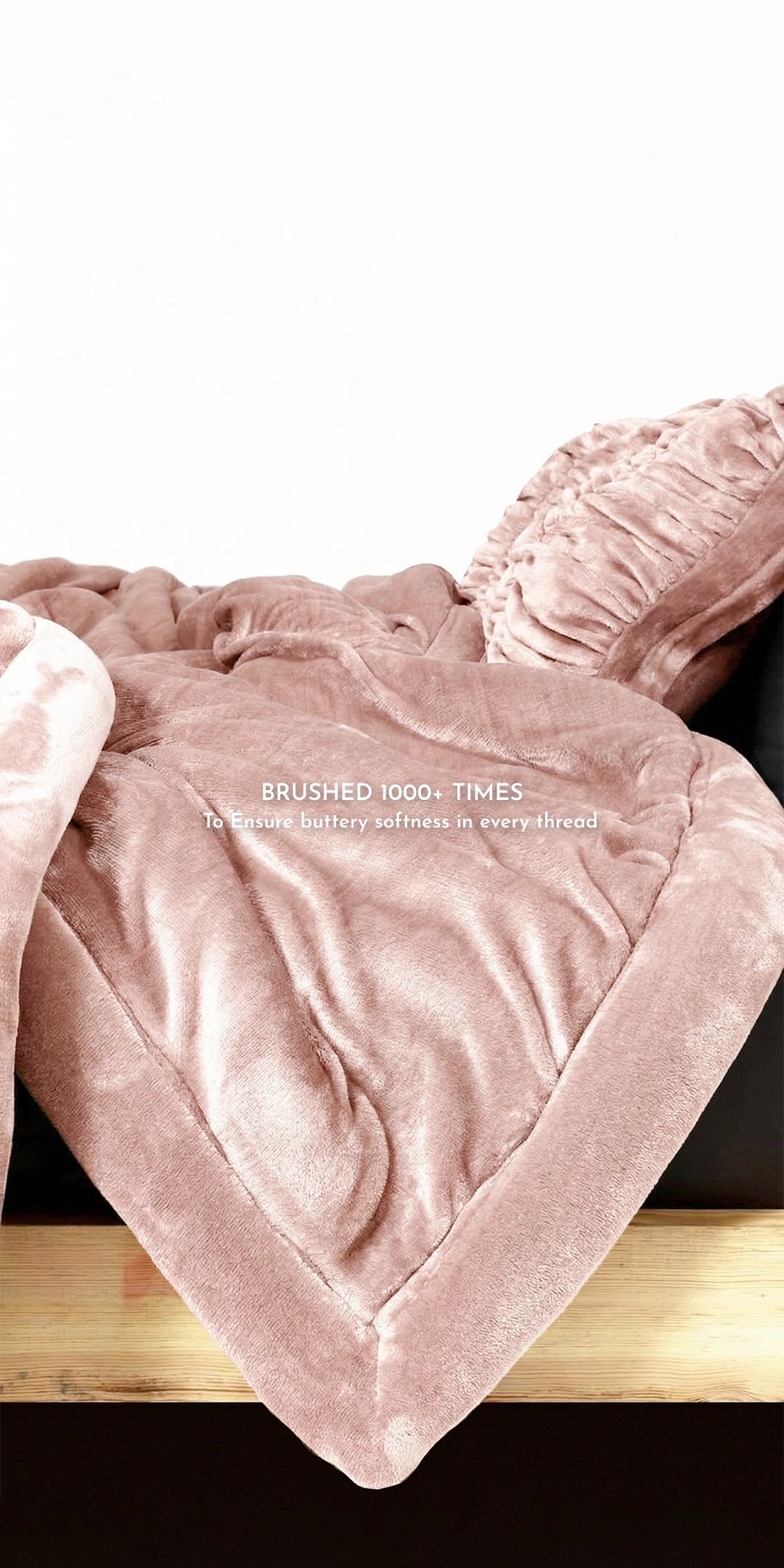 Zarf Ultra-Warm Luxury Winter Blanket With Two Cushion Covers - Roseate