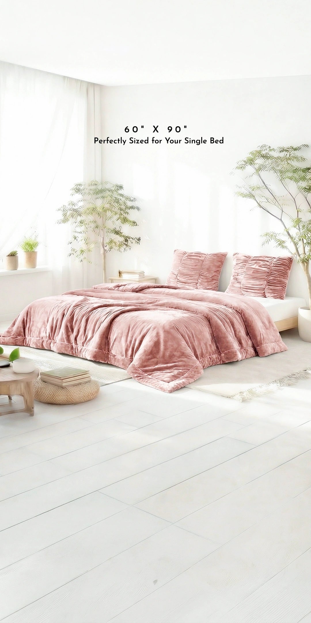 ZARF Ultra-Warm Luxury Winter Blanket For Single Size Bed - Roseate