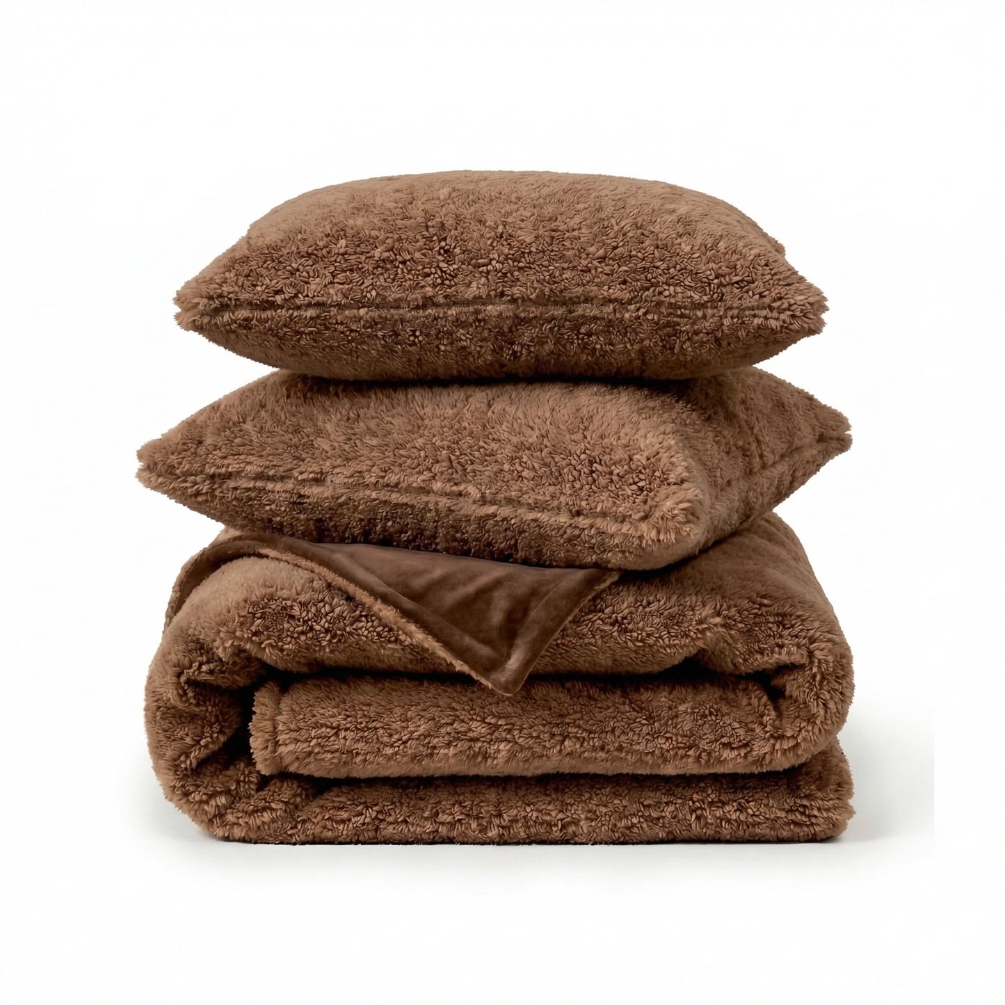 Zarf California King Size Reversible AC Blanket Cover With 2 Cushion Covers - Rustic Cocoa