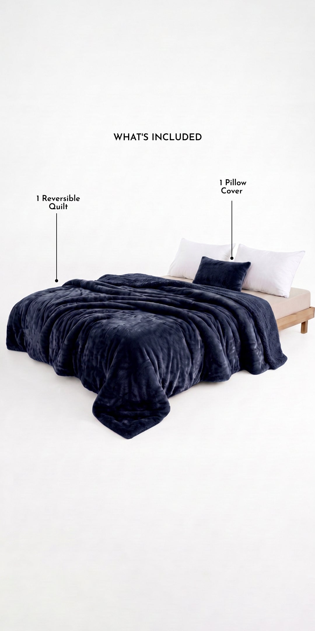 ZARF Reversible Baby Size Quilt With 1 Pillow Case - Sable