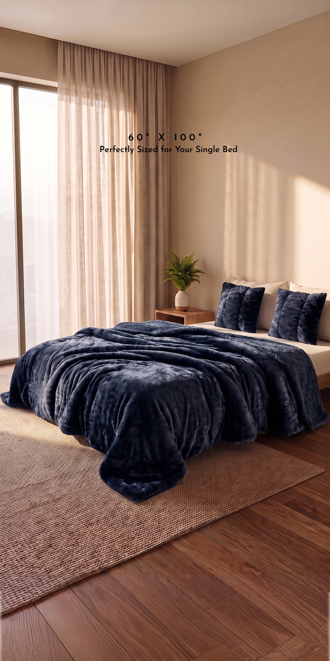 Zarf Reversible Quilt For Single Size Bed With 2 Cushion Covers - Sable