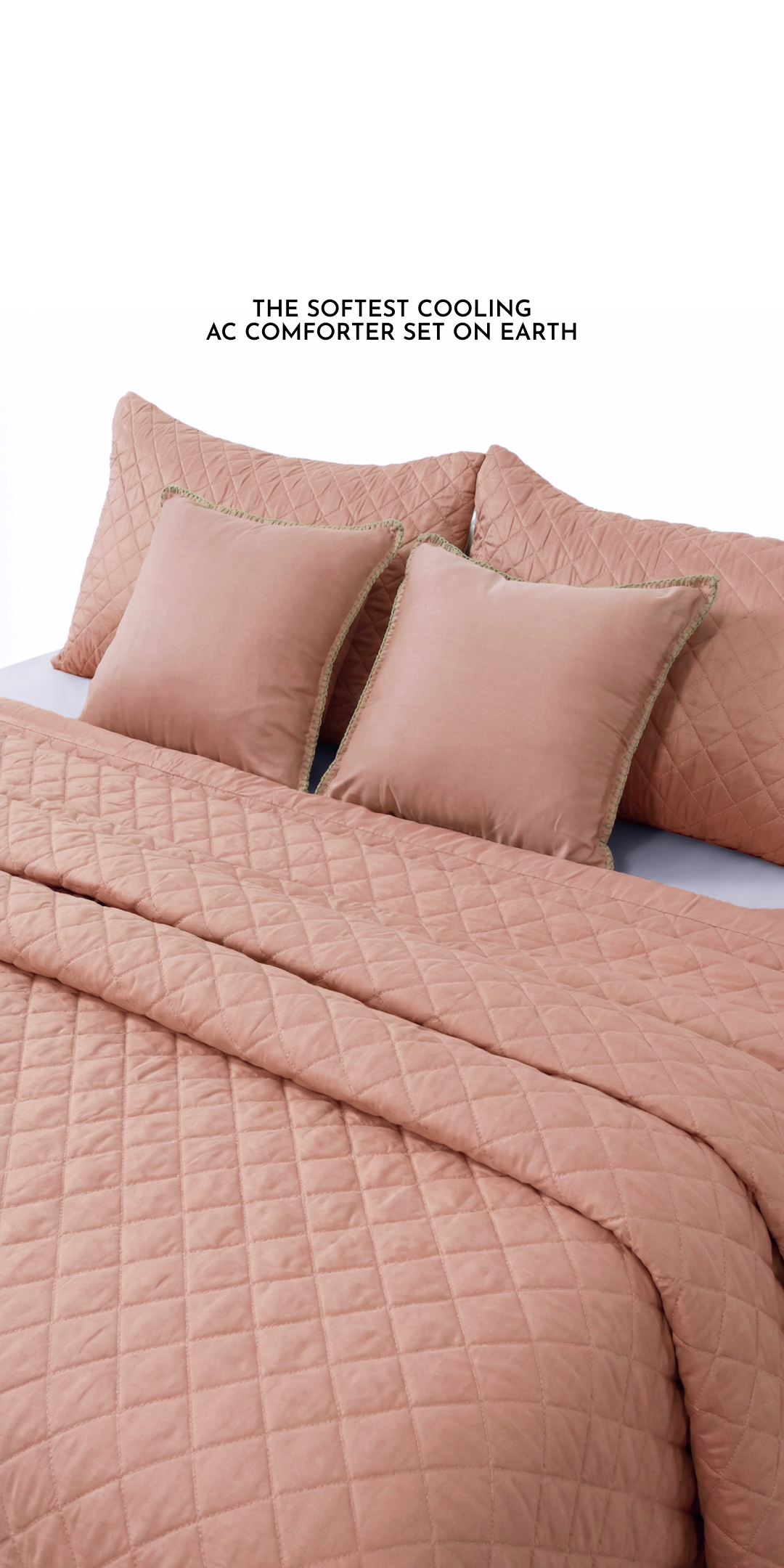 Zarf AC Comforters For Single Size Bed With 2 Pillow Cases & 2 Cushion Covers - Sakura