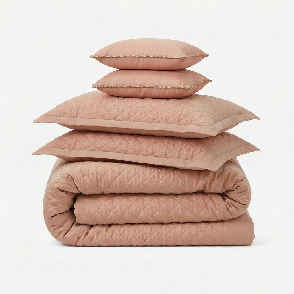 Zarf California King Size AC Comforters With 2 Pillow Cases & 2 Cushion Covers - Sakura