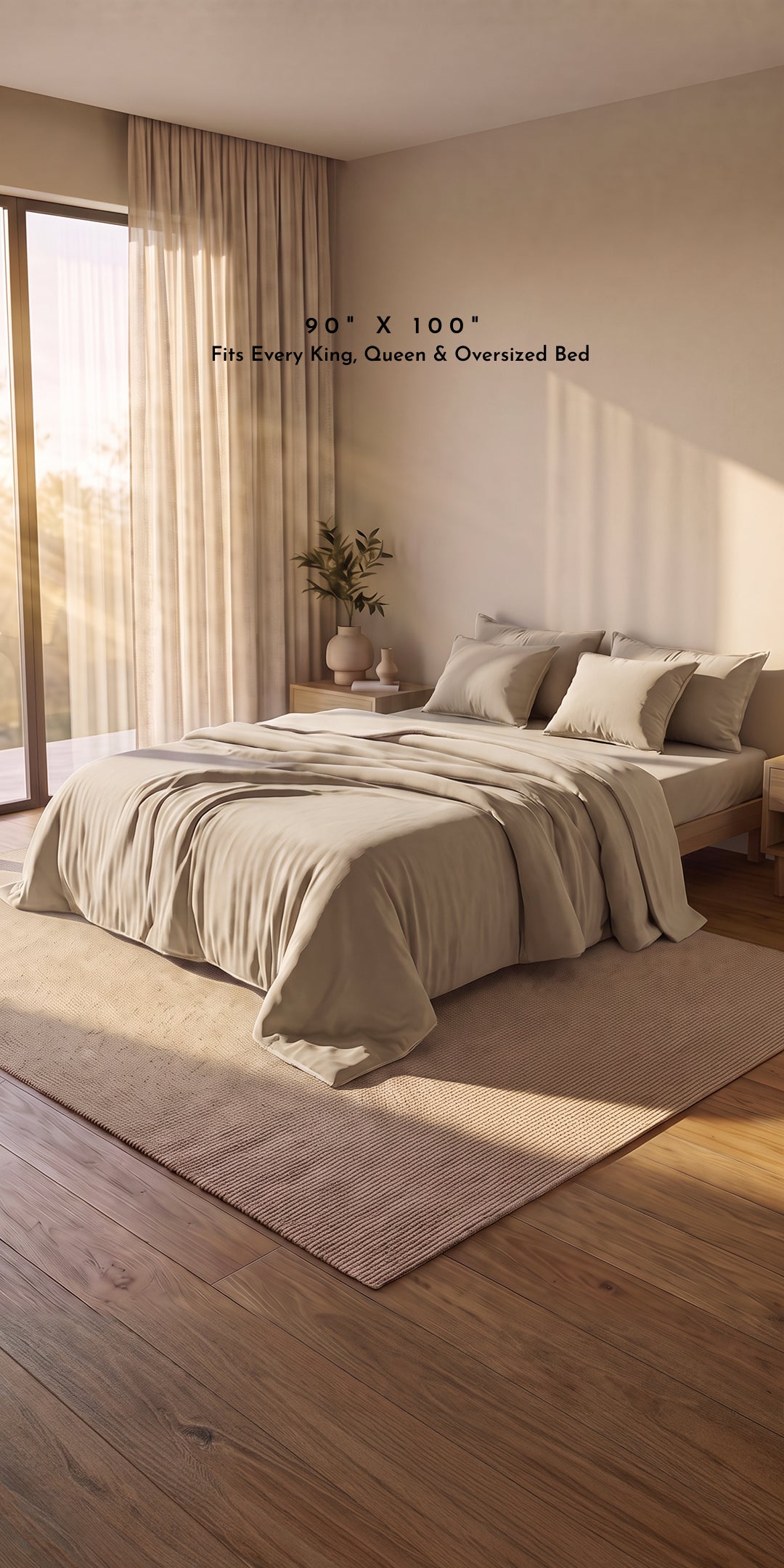 Zeries California King Size  Quilt With 2 Pillow Cases & 2 Cushion Covers - Pebble