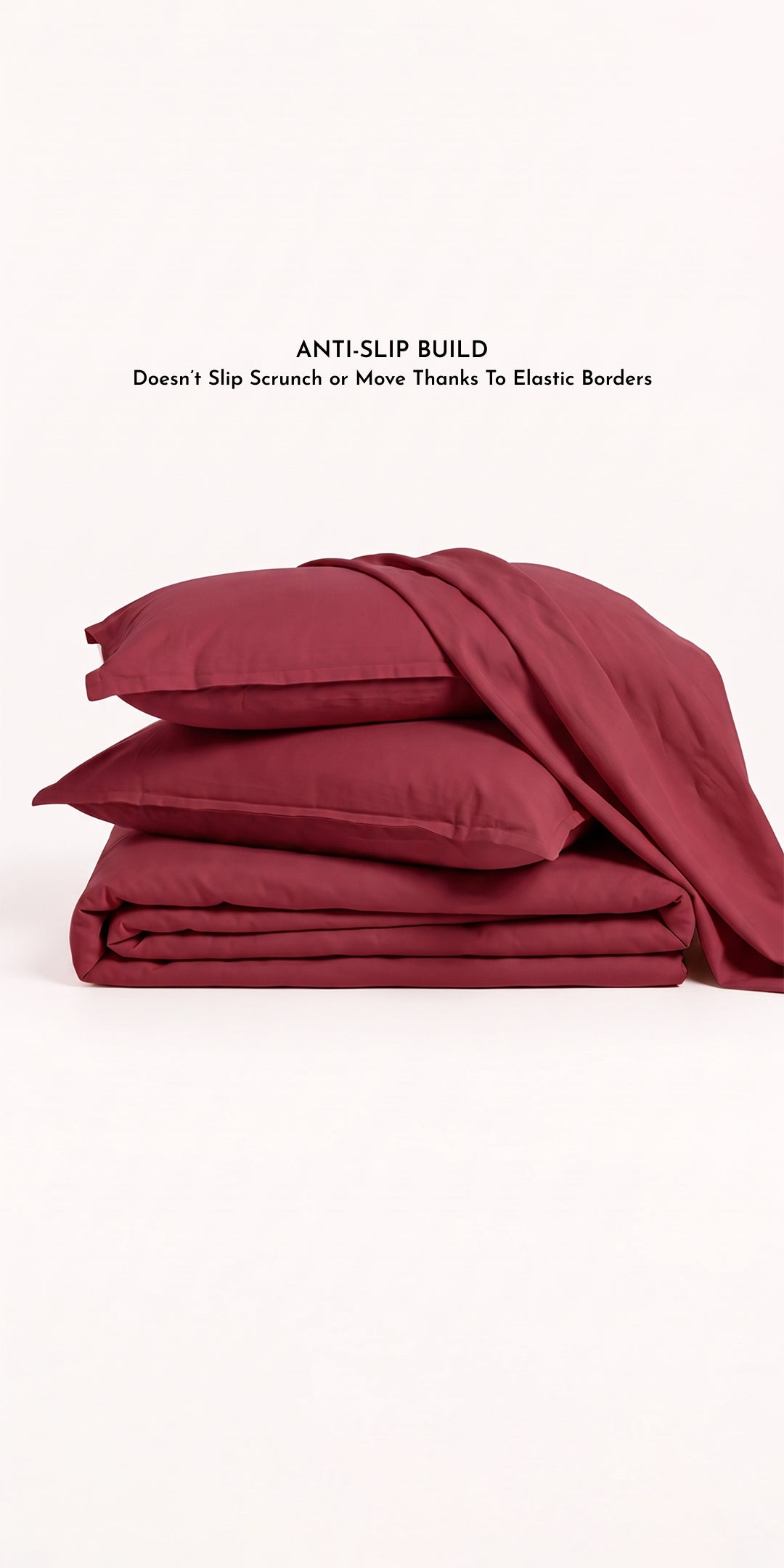 ZERIES PERCALE WEAVE EGYPTIAN COTTON FITTED BEDSHEET WITH 2 PILLOW CASES - Sangria