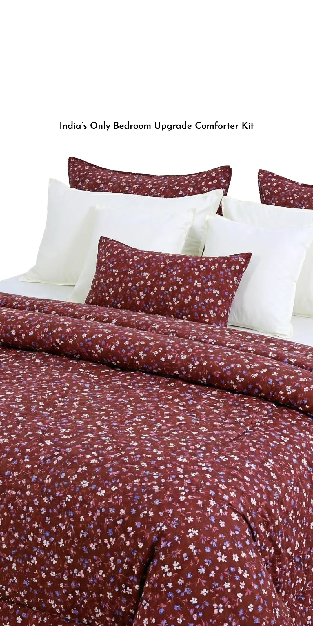 Zarf Linen Blend Bedding Set Of 9 - Scarlet