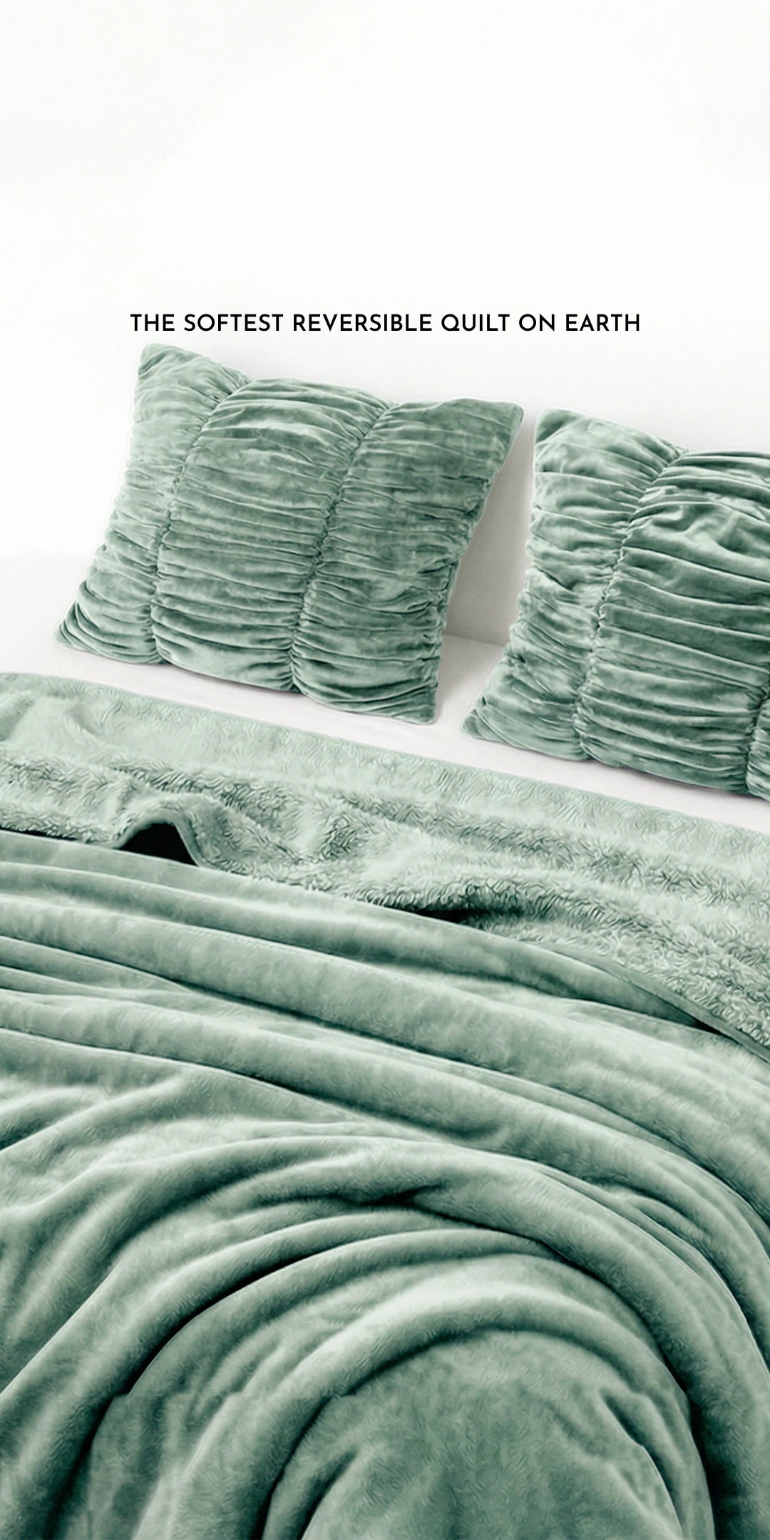 ZARF Reversible Baby Size Quilt With 1 Pillow Case & 1 Cushion Cover - Seafoam