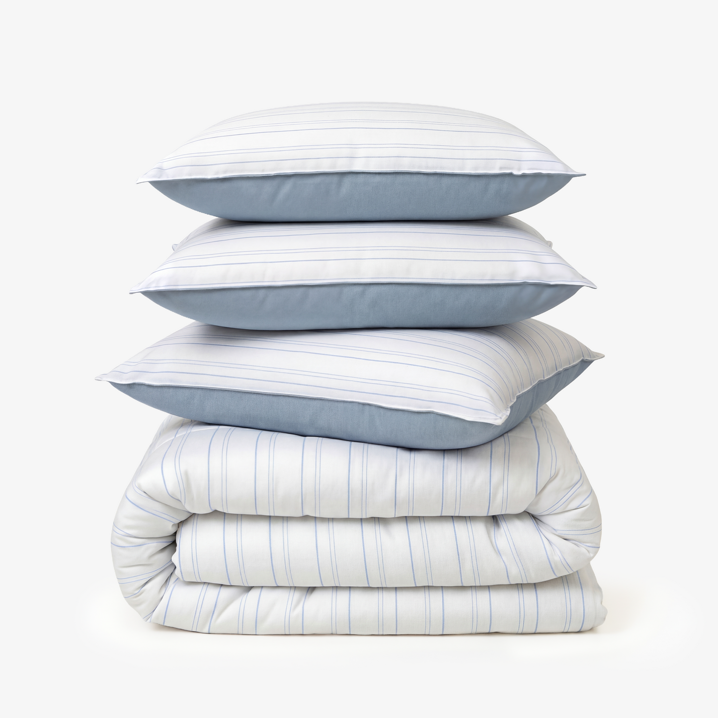 Linen Blend AC Comforter With 2 Pillow Cases and 1 Breakfast Pillow - Shore