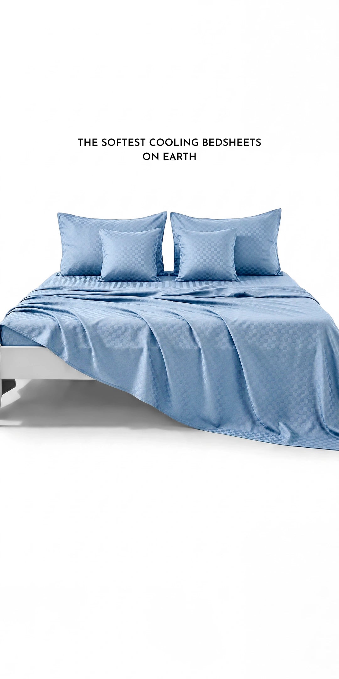 Zeries Egyptian Cotton Jacquard Bedsheets With 2 Pillow Cases & 2 Cushion Covers - Sienna