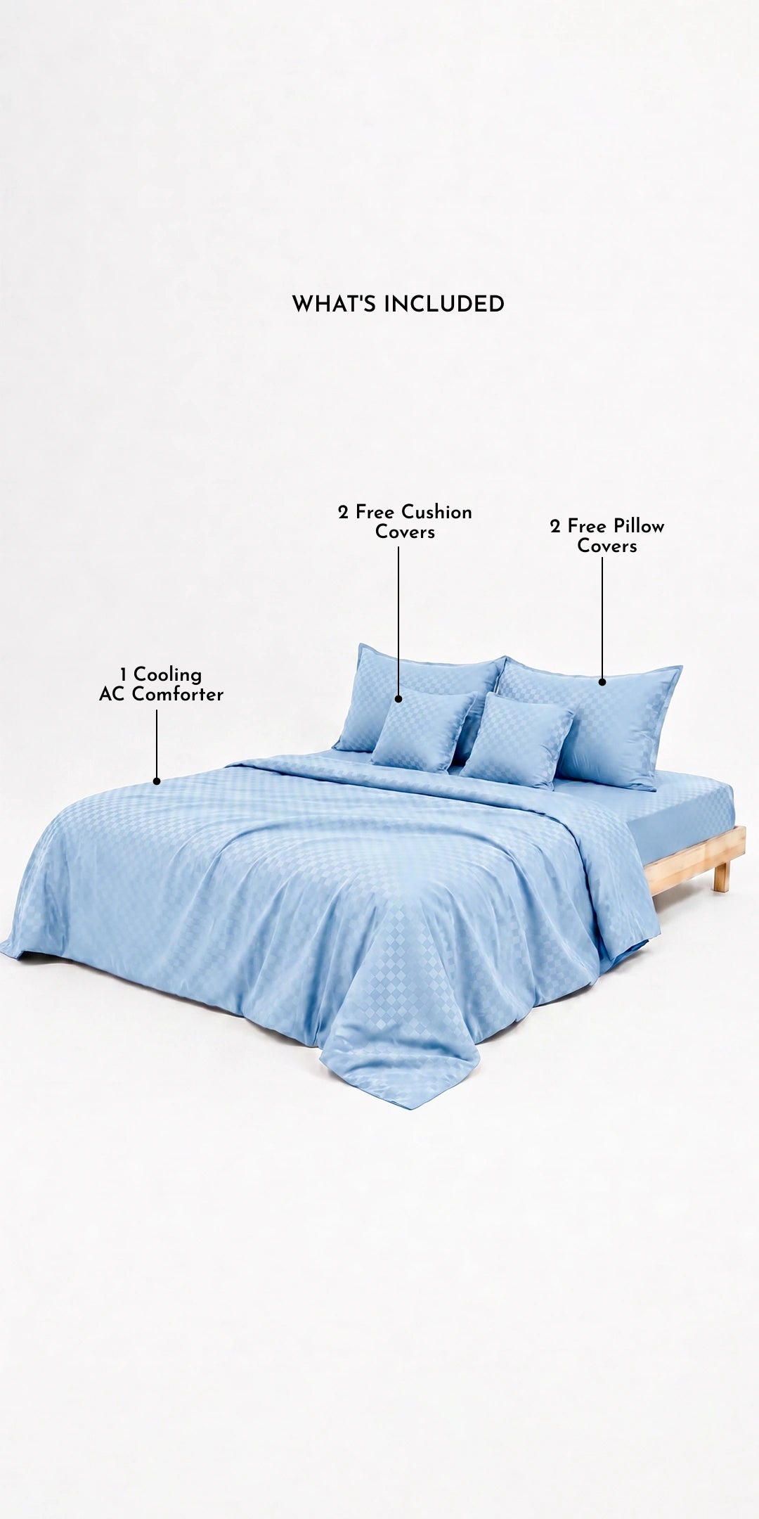 ZARF Egyptian Cotton Comforter With 2 Pillowcases & 2 Cushion Covers - Sienna