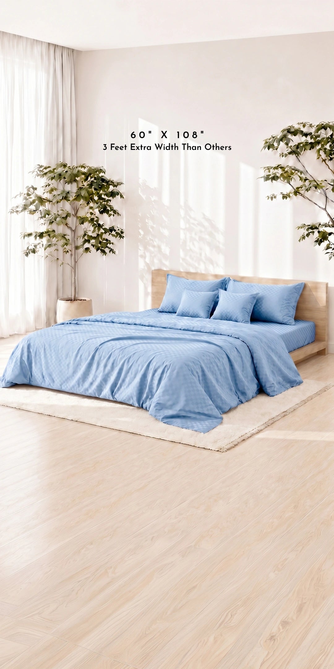 ZARF Egyptian Cotton Comforter For Single Size Bed With 2 Pillowcases & 2 Cushion Covers - Sienna