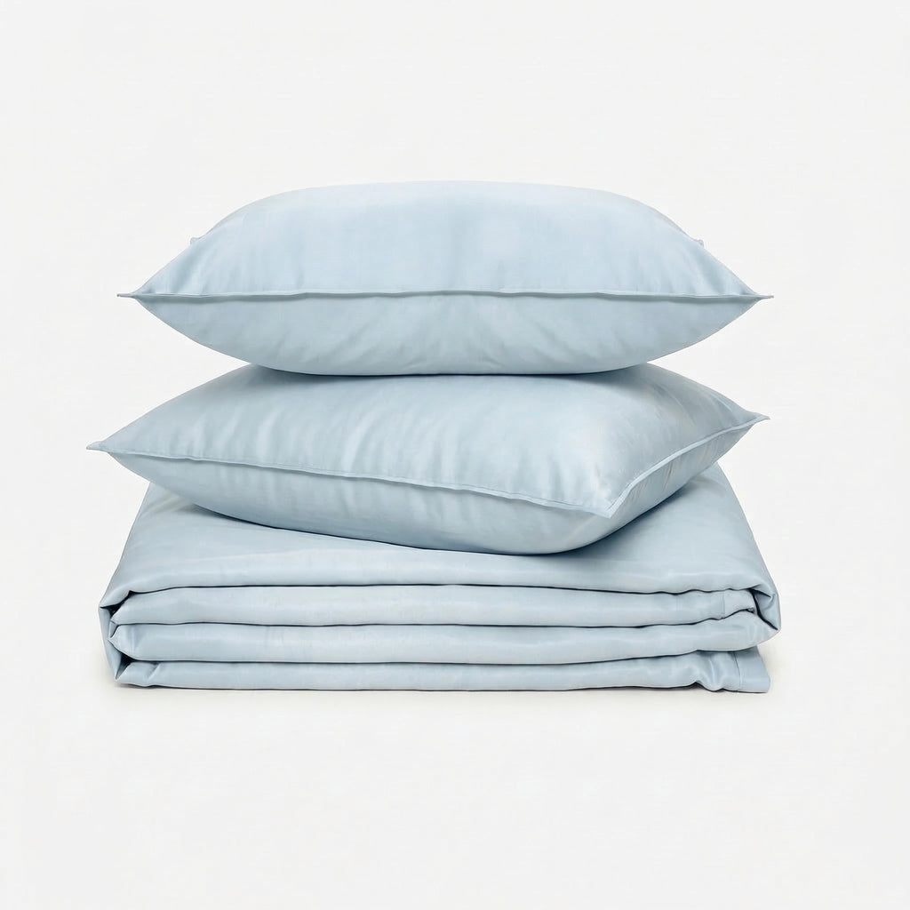 ZARF Italian Staple Weave Bedsheet With 2 Solid Pillowcases - Skyline