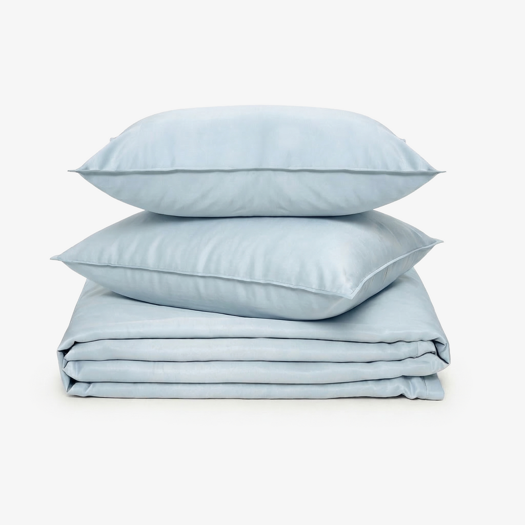 ZARF Italian Staple Weave Bedsheet With 2 Solid Pillowcases - Skyline