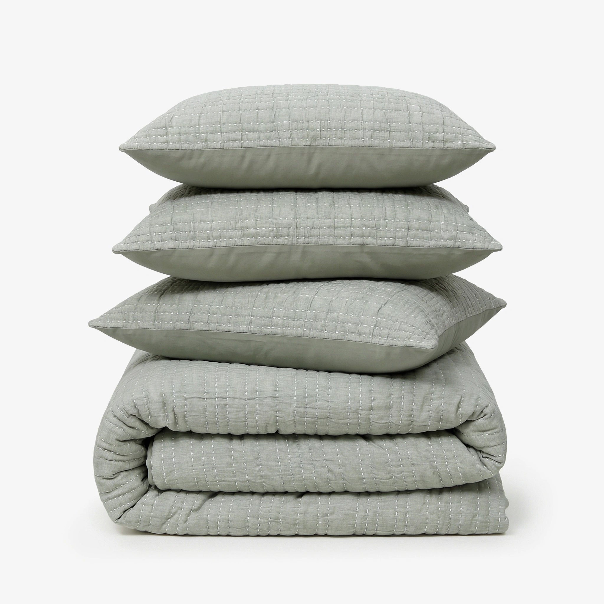 Zarf King Size Pure Cotton Cottage Blanket with 2 Pillowcases and 1 Cushion Cover - Springleaf