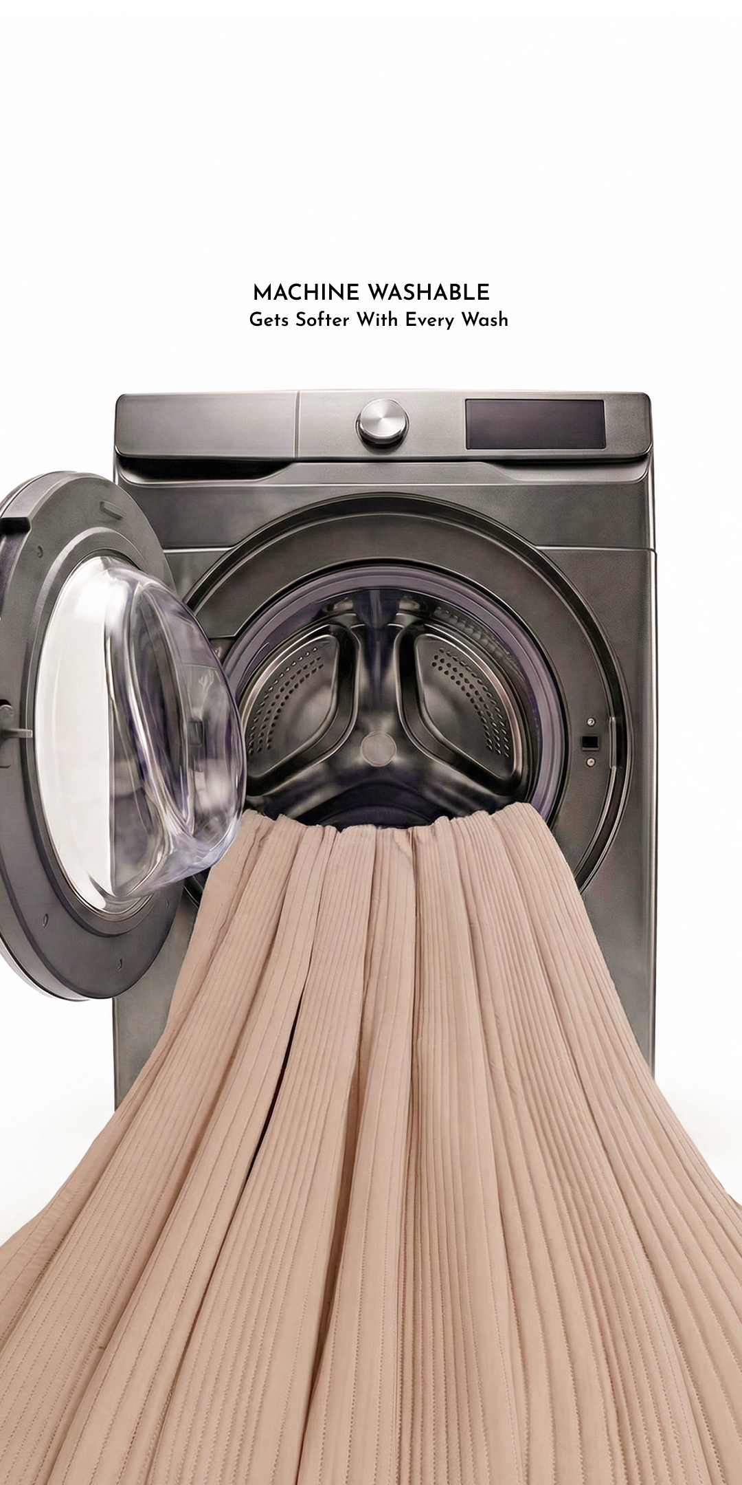 Zarf California King Size AC Comforters With 2 Pillow Cases & 2 Cushion Covers - Tan