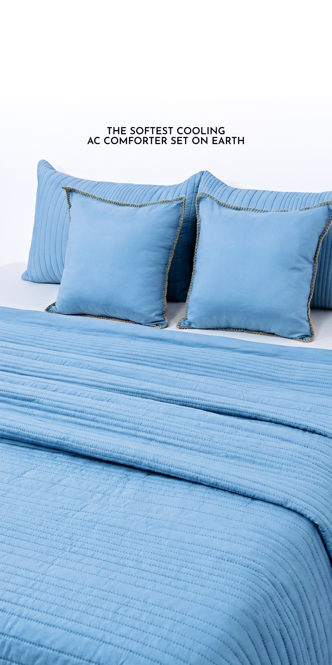 Zarf AC Comforters For Single Size Bed With 2 Pillow Cases & 2 Cushion Covers - Teal