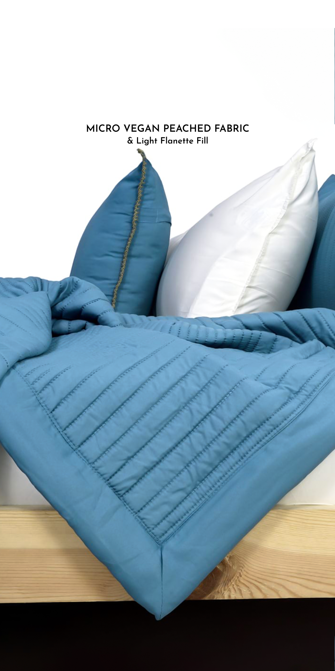 Zarf AC Comforters For Single Size Bed With 2 Pillow Cases & 2 Cushion Covers - Teal
