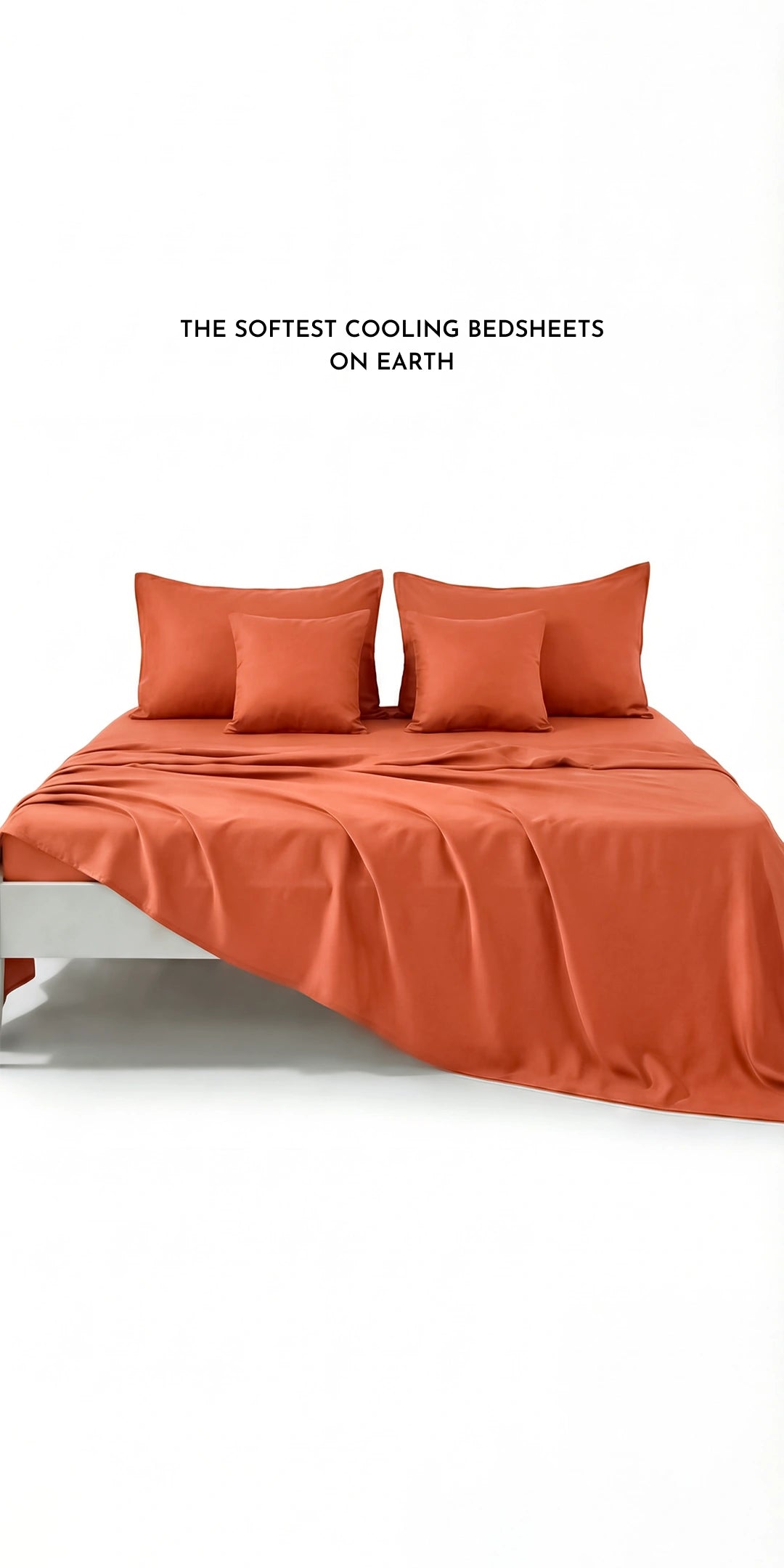 Zeries Egyptian Cotton Bedsheets With 2 Pillow Cases & 2 Cushion Covers - Terra