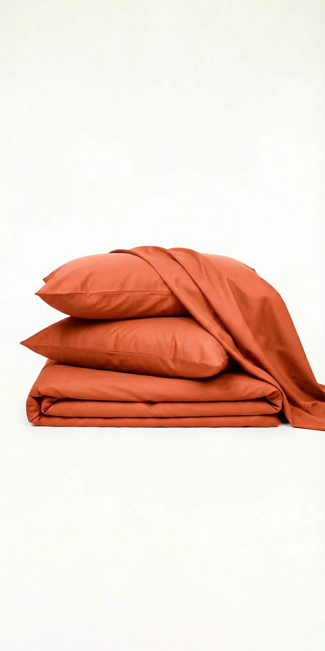 Zeries Egyptian Cotton Bedsheets With 2 Pillow Cases & 2 Cushion Covers - Terra
