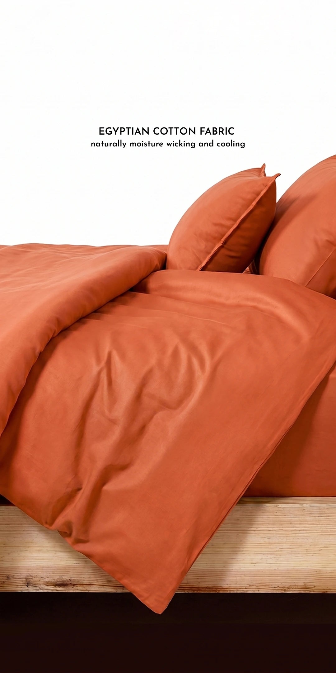 ZARF Egyptian Cotton Comforter For Single Size Bed With 2 Pillowcases & 2 Cushion Covers - Terra