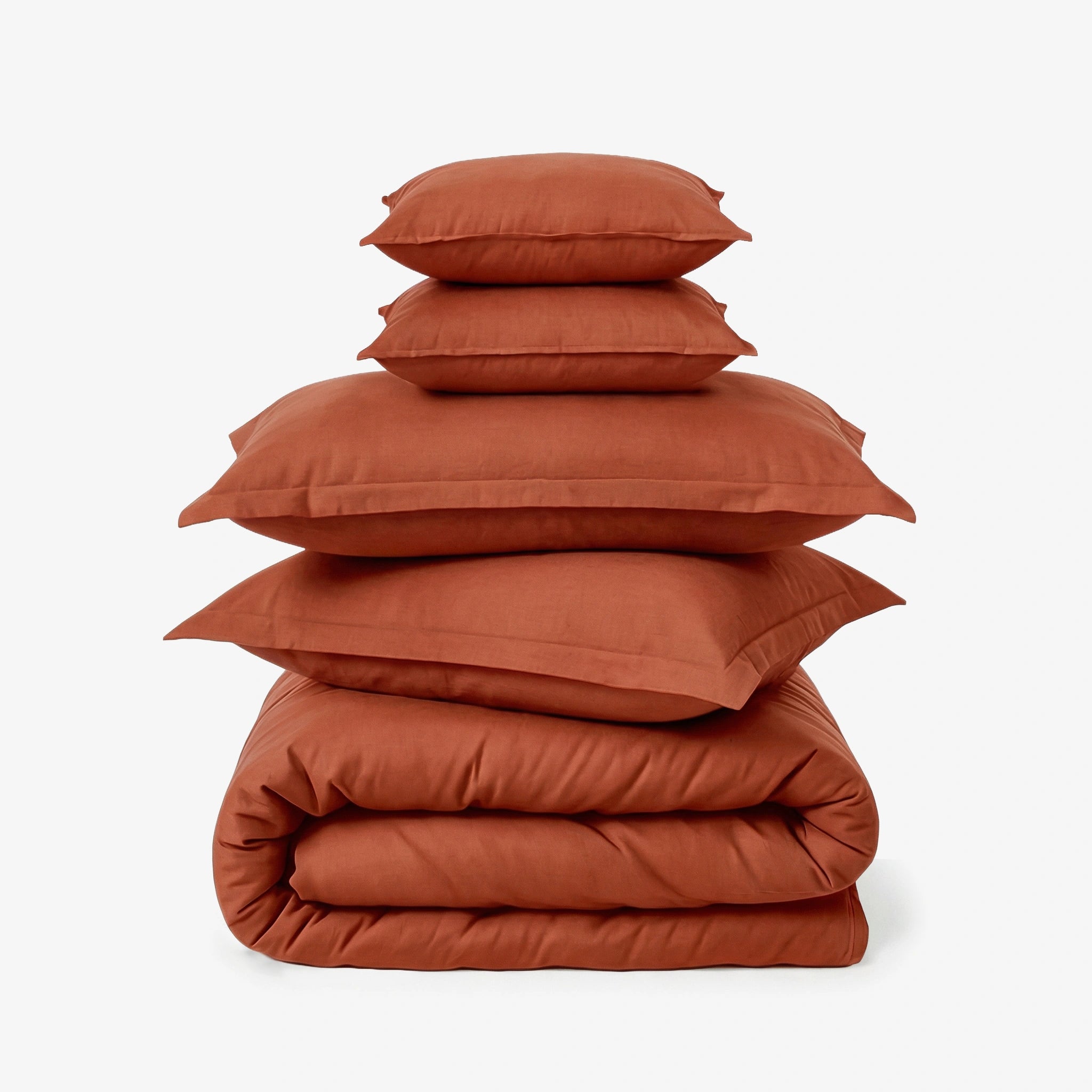 ZARF Egyptian Cotton Comforter For Single Size Bed With 2 Pillowcases & 2 Cushion Covers - Terra