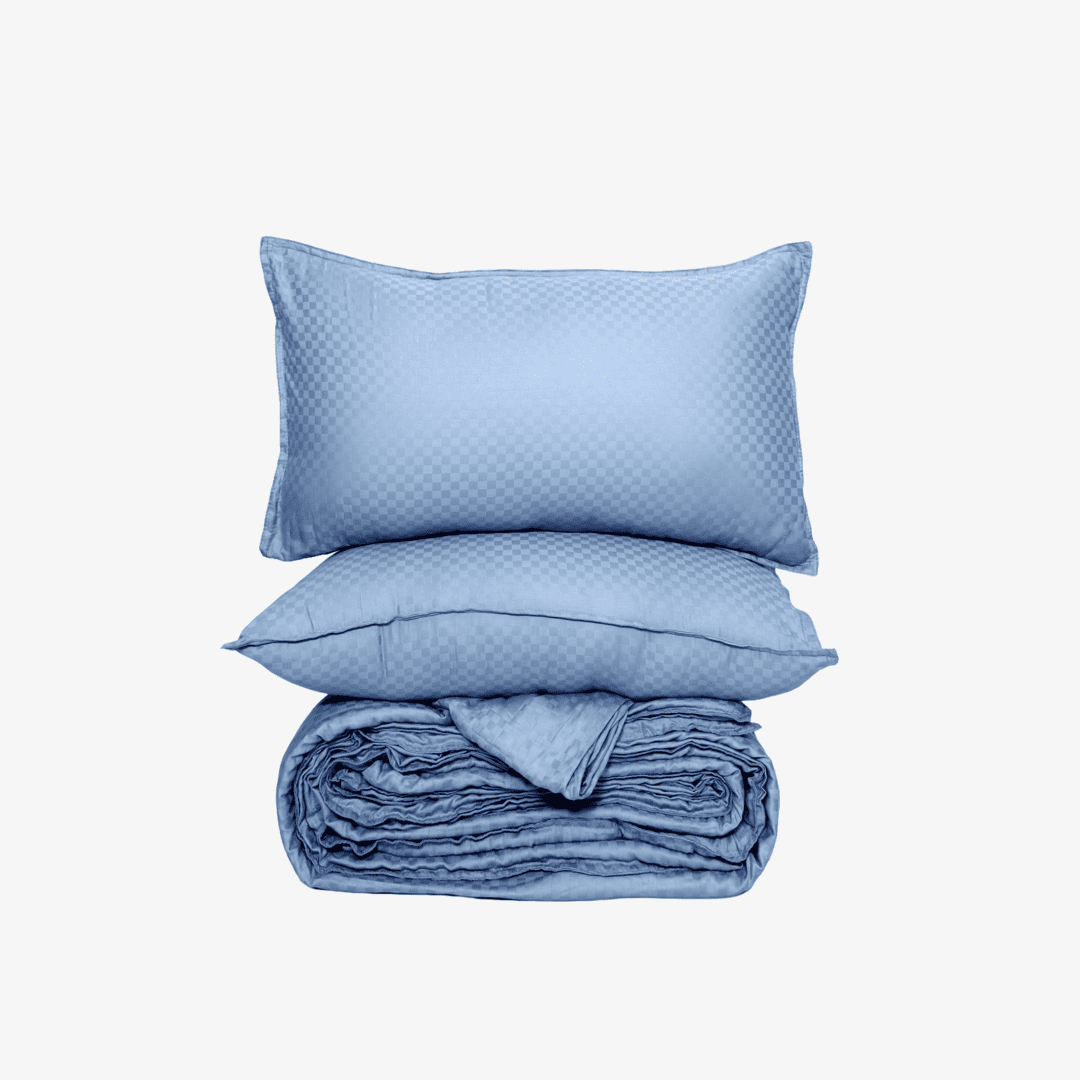Zeries Egyptian Cotton Jacquard Bedsheets With 2 Pillow Cases & 2 Cushion Covers - Sienna