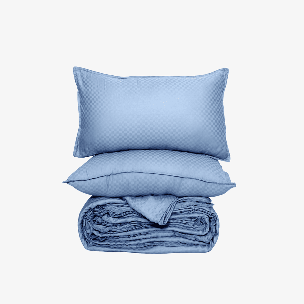 Zeries Egyptian Cotton Jacquard Bedsheets With 2 Pillow Cases & 2 Cushion Covers - Sienna