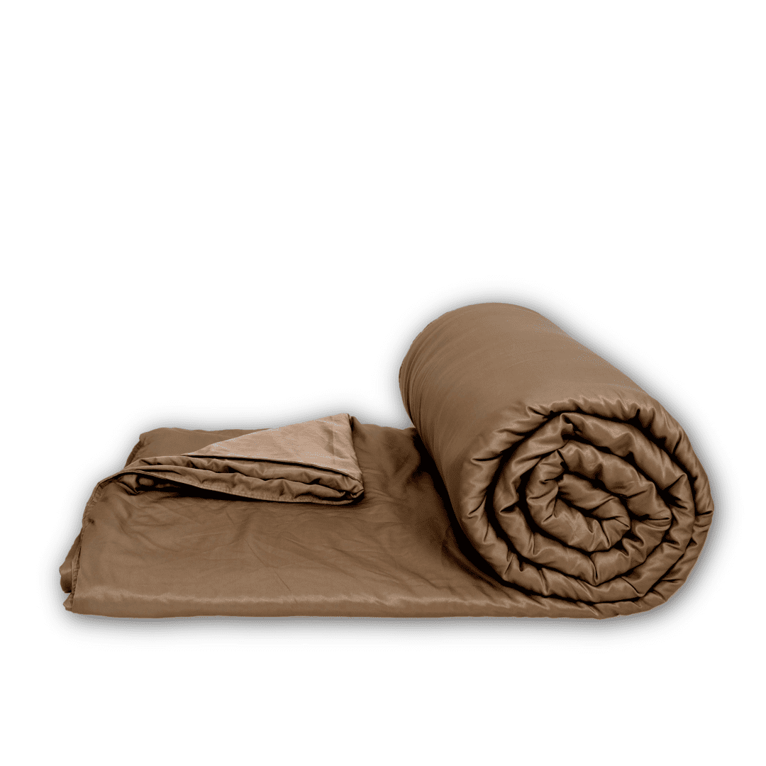 ZARF Italian Staple Weave Bedsheet With 2 Designer Pillow Cases, 2 Solid Pillowcases & 2 Cushion Covers - Caramel